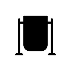 Small street urn icon. Black silhouette. Front side view. Vector simple flat graphic illustration. Isolated object on a white background. Isolate.