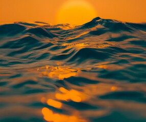 3D render of ocean waves at sunset © Tom Dick/Wirestock Creators
