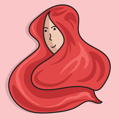 Flat portrait of a girl with red hair