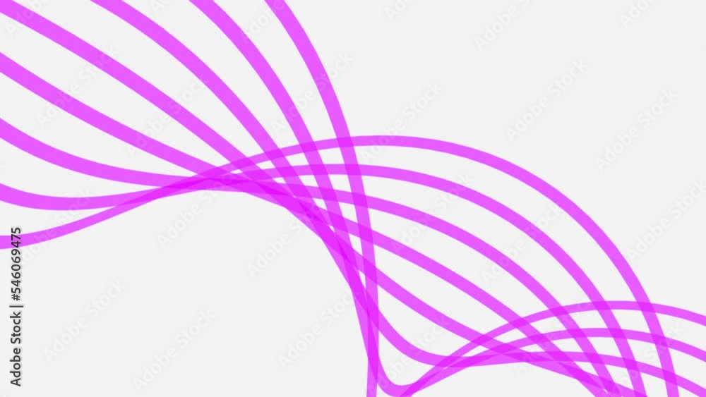 Poster abstract line of curved stripes moves in space. design. curved lines in moving stream on white backg