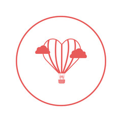 Heart love air balloon icon | Circle version icon |