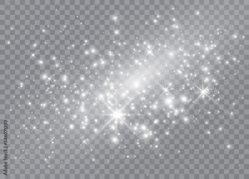 Poster light glow effect stars. vector sparkles on transparent background. christmas abstract pattern. spar
