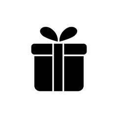Gift box glyph icon. Happy new year and Christmas. Birthday present. Isolated vector stock illustration