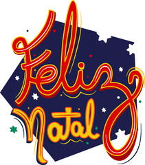 Lettering merry christmas, decorative, brazilian