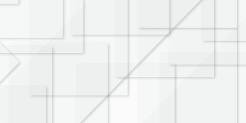 Abstract white and grey geometric overlapping square pattern, design of technology background with shadow. Vector illustration. You can use for banner, wallpaper, background and many more.