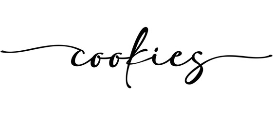 Cookies phrase Continuous one line calligraphy. Minimalistic handwriting with white background
