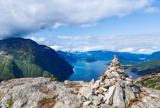 View from the top of Eggen, &Aring;ndalsnes in Rauma, Norway