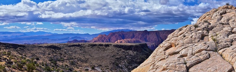 Fototapeta na wymiar Snow Canyon Views from Jones Bones hiking trail St George Utah Zion’s National Park. USA.