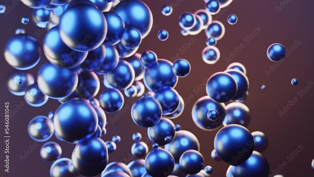 Poster moving stream of bright balls. design. rising stream of bright 3d bubbles in space. bright bubbles m