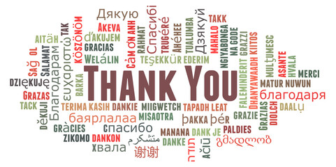Fototapeta premium Thank You in Different Languages word cloud concept