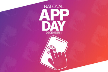 National App Day. December 11. Vector illustration. Holiday poster.