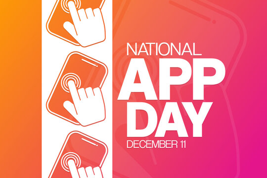 National App Day. December 11. Vector illustration. Holiday poster.