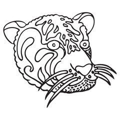 simple colorless tiger head
