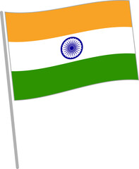 風になびくインドの国旗
