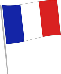 風になびくフランスの国旗