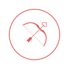 Love heart cupid arrow icon | Circle version icon |
