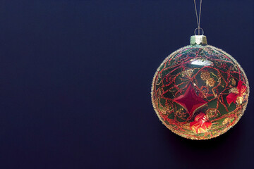 Christmas tree ornament. Copy space for banners and cards.