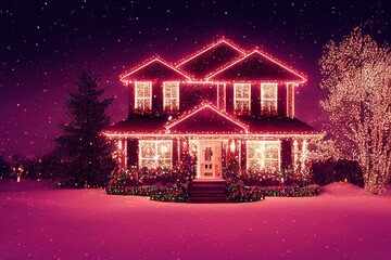 decorated house for the christmas holidays