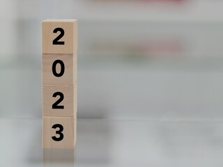 Numbers 2023 new year concept 