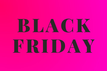 pink gradient background with "Black Friday" lettering in dark gray