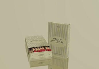 3d Two Matchboxes Mockup