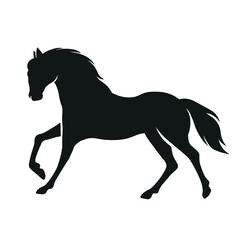 Fototapeta na wymiar Isolated black silhouette of a horse. Vector illustration.