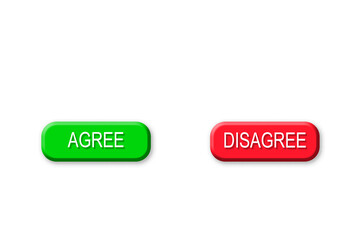 Agree and disagree buttons with transparent background. PNG file. - obrazy, fototapety, plakaty