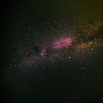 Night photography of the Milky Way on beautiful space background with Universe full of stars and nebulae. © Bnetto