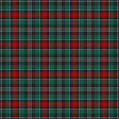 Christmas and new year tartan plaid. Scottish pattern in red, green, black and white cage. Scottish cage. Traditional Scottish checkered background. Seamless fabric texture. Vector illustration