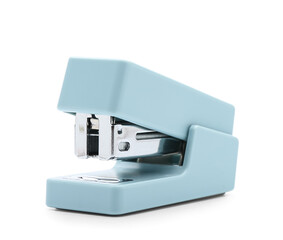 Blue stapler isolated on white background