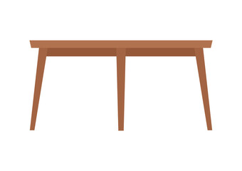 Empty wooden table or desktop. Clean small element of of home interior scenics. Template for object presentation. Table isolated on white background