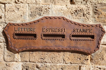 Old Italian Post mailbox, Italy