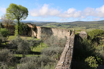 View around San Gimignano in spring, Tuscany Italy