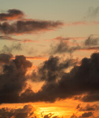 Sunrise view with dramatic clouds and colorful sky