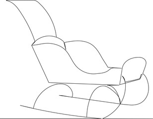 sleigh continuous line drawing, vector