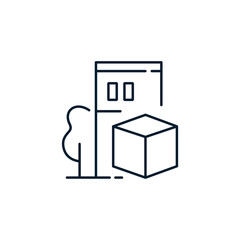 Home delivery concept. Vector icon isolated on white background.