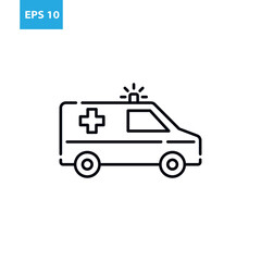 Ambulance outline icon.Vector illustration