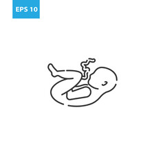 Newborn baby outline icon.Vector illustration