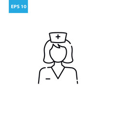 Nurse outline icon Vector illustration