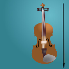 Fototapeta premium violin isolated on the blue