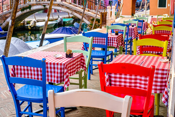 typical italian sidewalk cafe - restaurant
