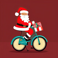 santa claus riding a bike