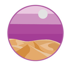 lonely desert under purple sky