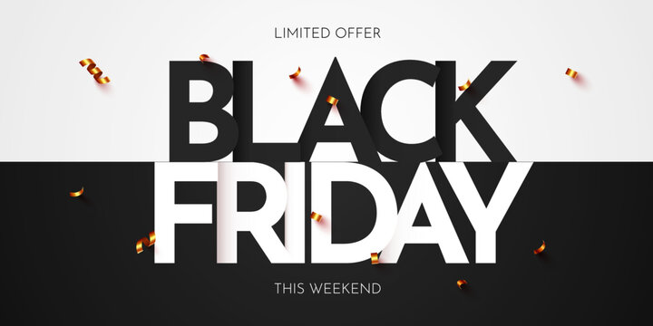 Black Friday banner. Template for promotion, advertising, online advertising, social media and fashion advertising.