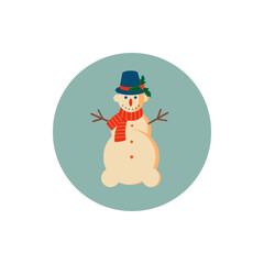 Retro vintage Christmas icon, design for highlights of instagram, blogs, stickers, postcards