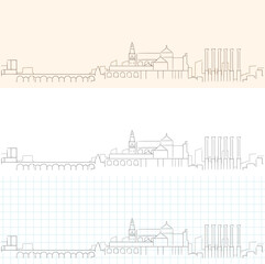 Cordoba Hand Drawn Profile Skyline