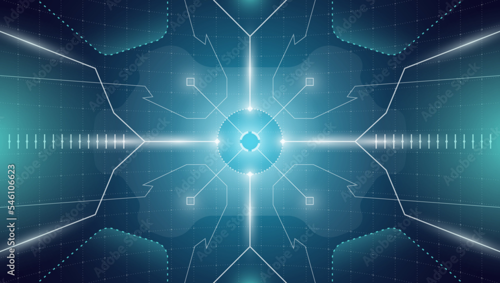 Poster vr hud technology head up display target. digital futuristic virtual reality interface cyberpunk hi 