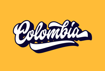 Colombia. Lettering for T Shirt and other user. Vector