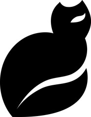 black  and white playful cat logo. vector illustration. isolate. - 546107053