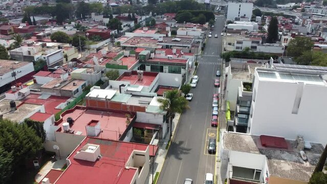 Toma aerea de la cuidad de puebla, centro